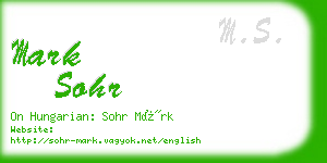 mark sohr business card